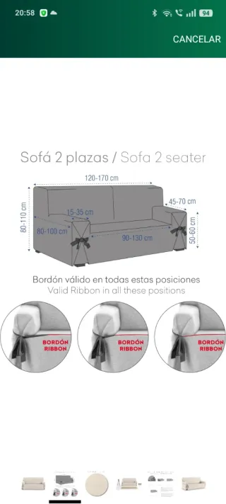 Fodera per divano a 2 posti EYSA beige