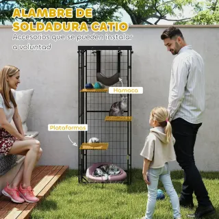 Jaula Metálica para Gatos Exterior/Interior