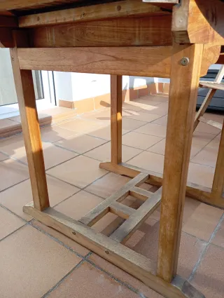 Conjunto mesa y sillas de teka terraza