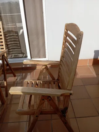Conjunto mesa y sillas de teka terraza