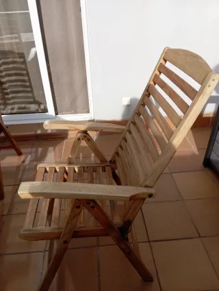 Conjunto mesa y sillas de teka terraza