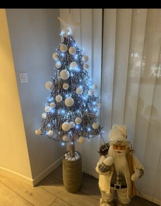 Albero di Natale Rustico con Luci, 1,65 cm