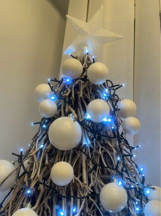 Albero di Natale Rustico con Luci, 1,65 cm