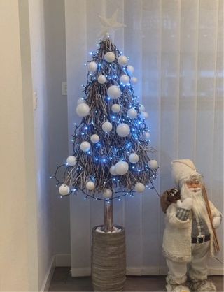 Albero di Natale Rustico con Luci, 1,65 cm