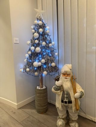 Albero di Natale Rustico con Luci, 1,65 cm