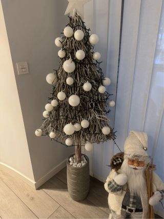 Albero di Natale Rustico con Luci, 1,65 cm