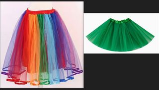 Gonne Tutu 1 Arcobaleno e 1 Verde TAGLIA GRANDE