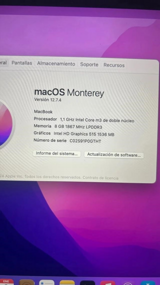 MacBook 12 Gris 8GB 256GB