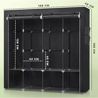 Guardaroba pieghevole in tessuto L