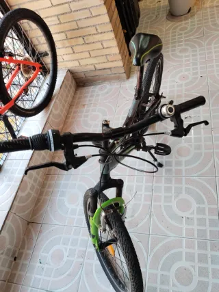 Bicicleta negra y verde