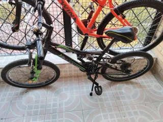 Bicicleta negra y verde