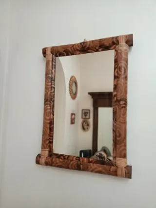 Specchio vintage in legno e vetro