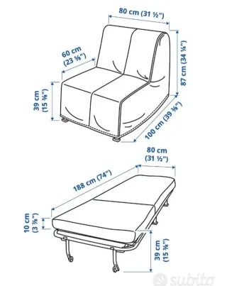 Poltrona letto Ikea bianca
