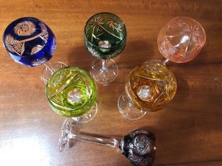 Set 6 Calici Cristallo Colorati