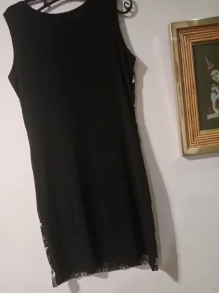 Vestido fiesta lentejuelas negro y dorado T.M