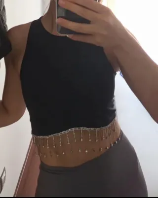 Top crop pedrería plateada