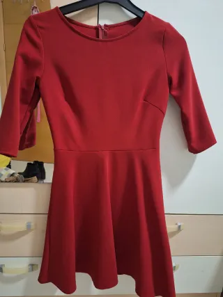 Vestido rojo manga 3/4