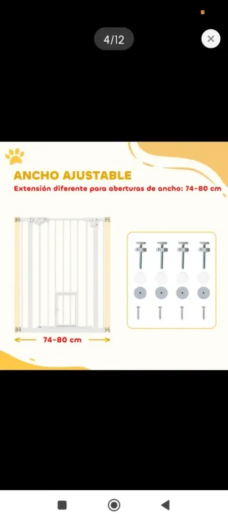 Valla protectora mascotas metal blanca