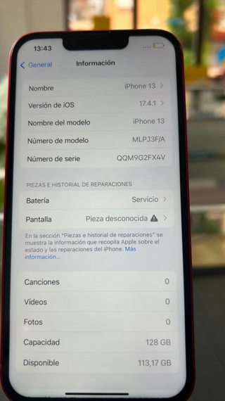 iPhone 13 Rosso 128GB Schermo sostituito