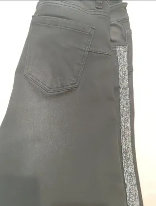 Jeans donna neri con banda argento tg 44/46