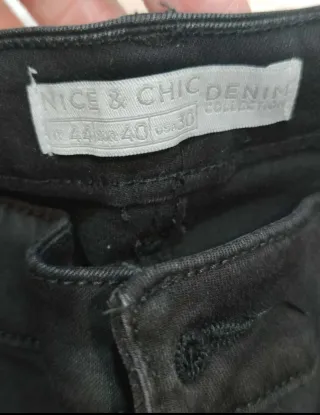 Jeans donna neri con banda argento tg 44/46