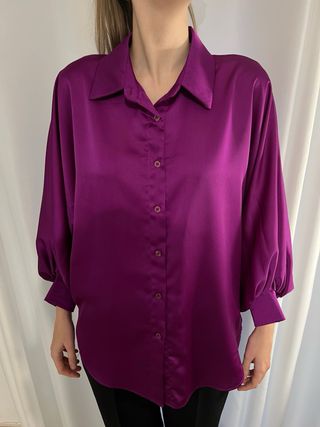 Blusa Morada Seda Talla L