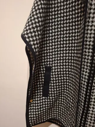 Capa Chaleco Cuadros Blanco y Negro