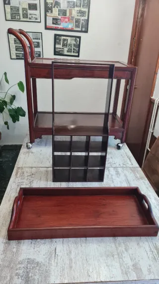 Carro Bar Vintage Madera Caoba