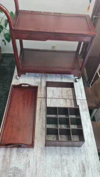 Carro Bar Vintage Madera Caoba