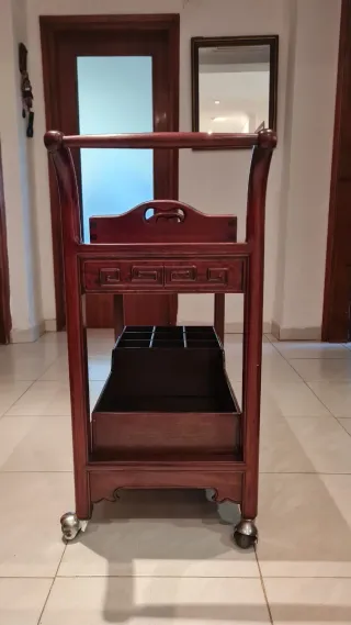 Carro Bar Vintage Madera Caoba