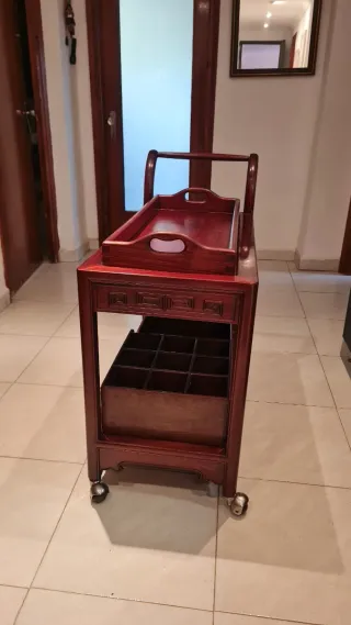 Carro Bar Vintage Madera Caoba