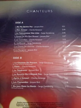 Vinilo Chanteurs Jacques Brel