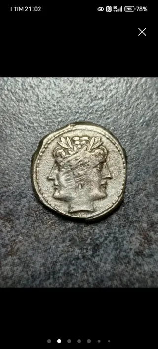 Moneta Romana. Quadrigatus Argento 235-212 a.C.