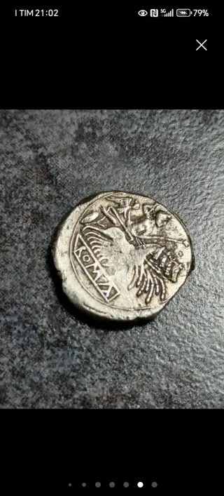 Moneta Romana. Quadrigatus Argento 235-212 a.C.