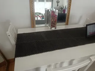 Mesa comedor extensible madera blanca 120