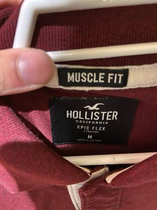Polo Hollister Rojo Muscle Fit Granate