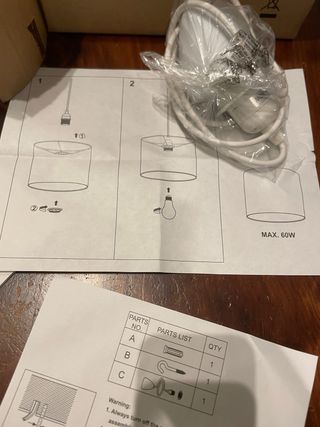 Lampadario multicolor in plastica