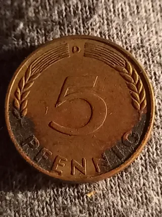 Moneta 5 Pfennig Repubblica Federale Tedesca 1950