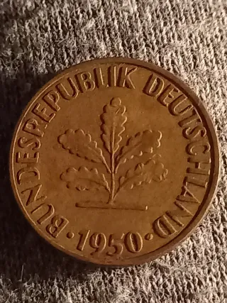 Moneta 5 Pfennig Repubblica Federale Tedesca 1950