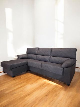 Divano chaise longue grigio antimacchia