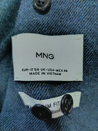 Americana Mango Talla 54 Azul