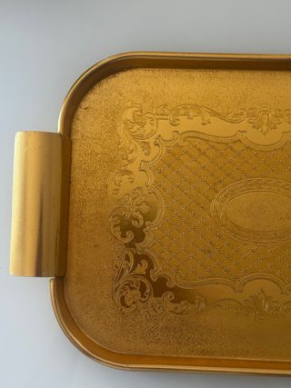 Vassoio Vintage Dorato con Manici
