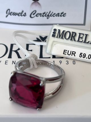 Anello Morellato Misura 12 Pietra Rosa Argento