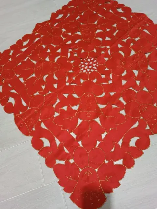 Centrotavola Natale Quadrato Rosso Oro