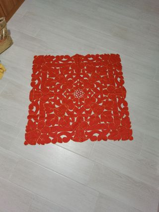 Centrotavola Natale Quadrato Rosso Oro