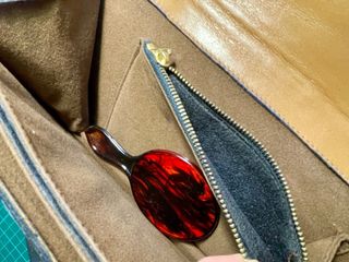 Bolso Piel Cocodrilo Auténtica Marrón Dorado