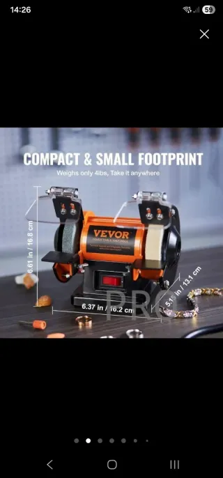 Amoladora de banco VEVOR compacta