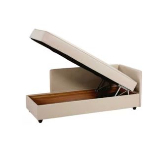 Divano chaise longue con pouf beige