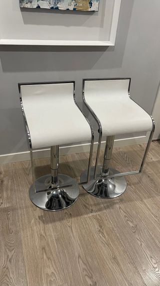 2 Sedie da Cucina Bianche e Argentate