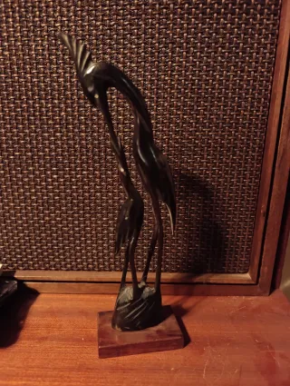 Escultura cigüeña tallada a mano de Tailandia